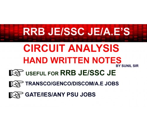 CIRCUIT ANALYSIS PDF for SSC JE/RRB JE/ STATE LEVEL JE/AE EXAMS 